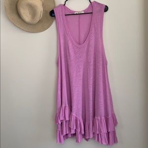Free People Sasha Shimmy Ruffle Hem Tank